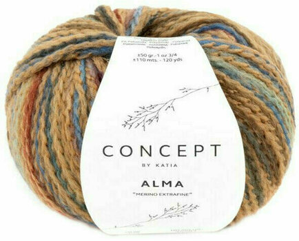 Fil à tricoter Katia Alma 305 Camel/Night Blue/Orange Brown - 1