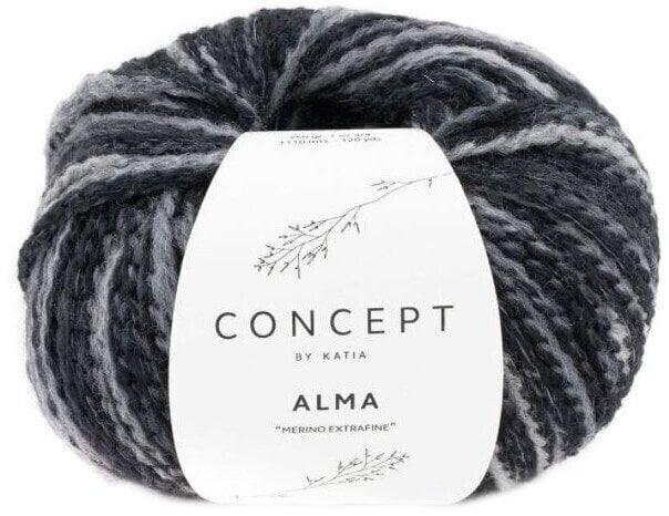 Fil à tricoter Katia Alma 308 Black/Grey Fil à tricoter