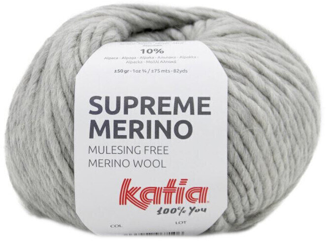 Kötőfonal Katia Supreme Merino 82 Light Grey