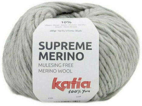 Fios para tricotar Katia Supreme Merino 82 Light Grey - 1