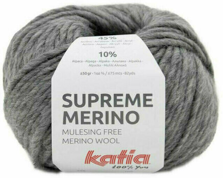 Knitting Yarn Katia Supreme Merino 84 Medium Grey - 1