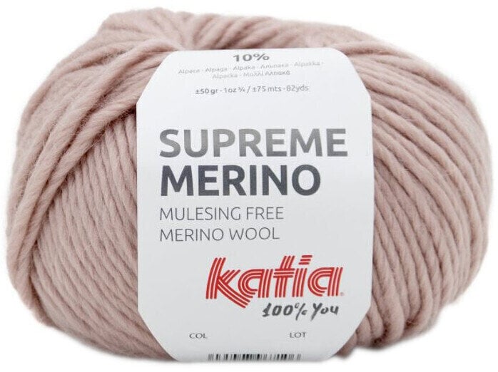 Knitting Yarn Katia Supreme Merino 86 Medium Rose