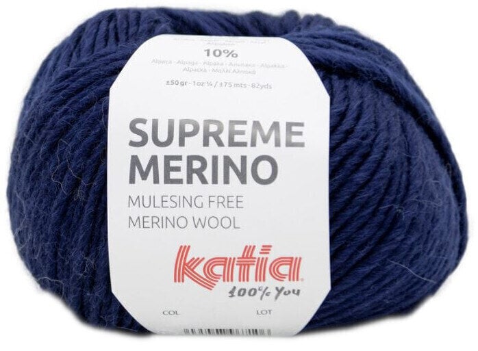 Kötőfonal Katia Supreme Merino 94 Dark Blue