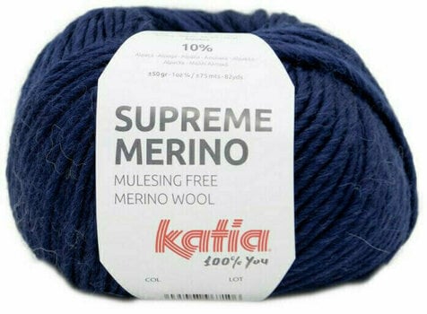 Fios para tricotar Katia Supreme Merino 94 Dark Blue - 1