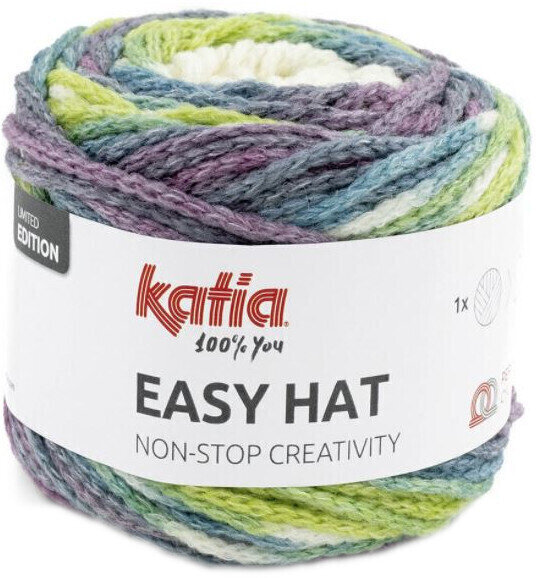 Fios para tricotar Katia Easy Hat 504 Yellow Green/Lilac