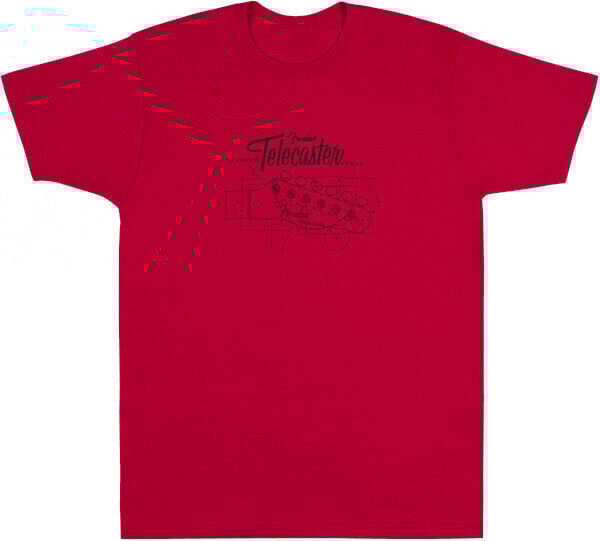 Majica Fender Tele Headstock Blueprint T-Shirt Red M