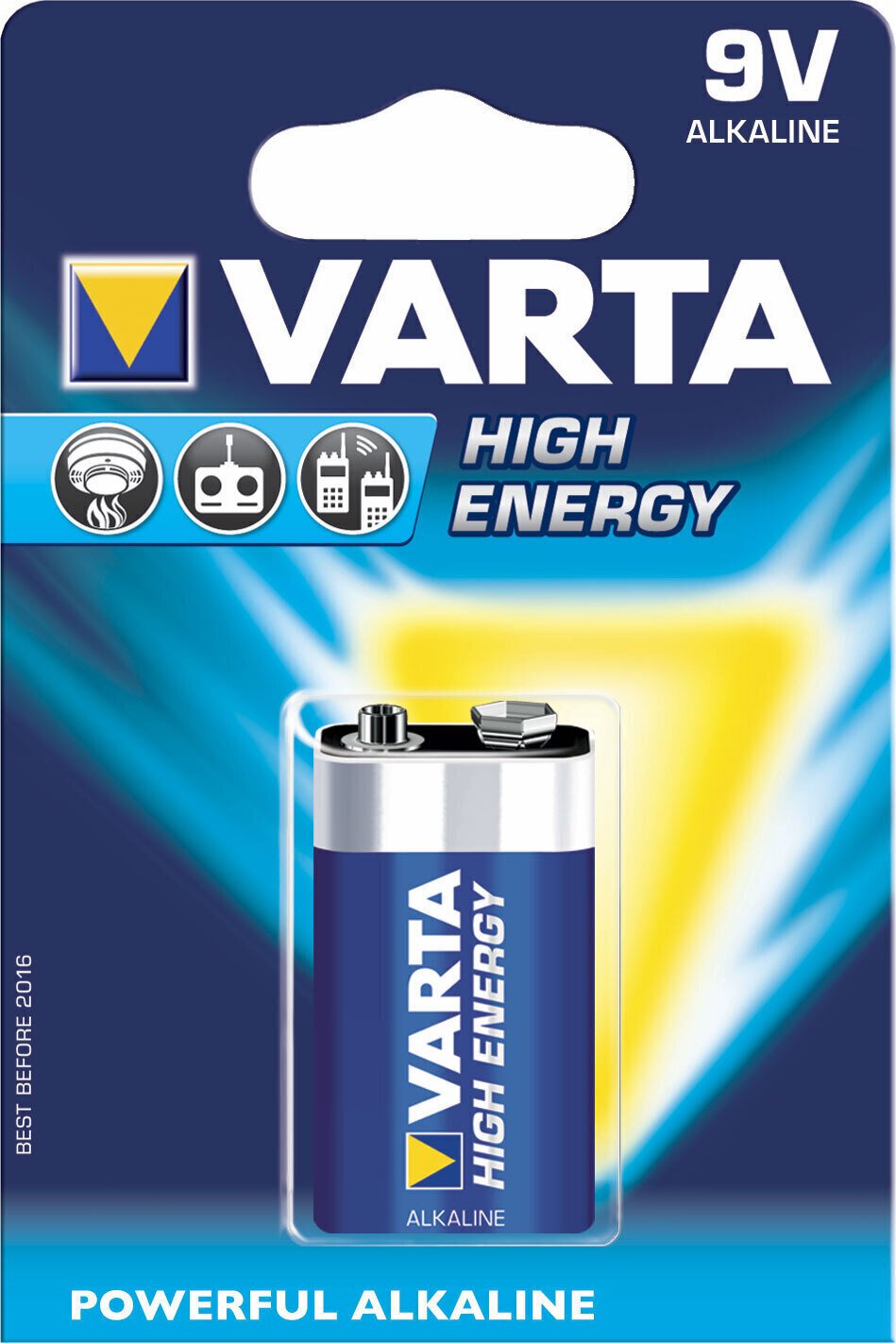 9V batéria Varta 9V batéria 6F22 High Energy