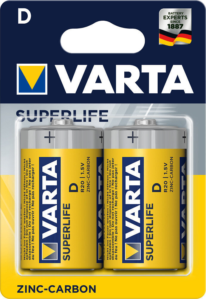 D-batterier Varta R20 Superlife