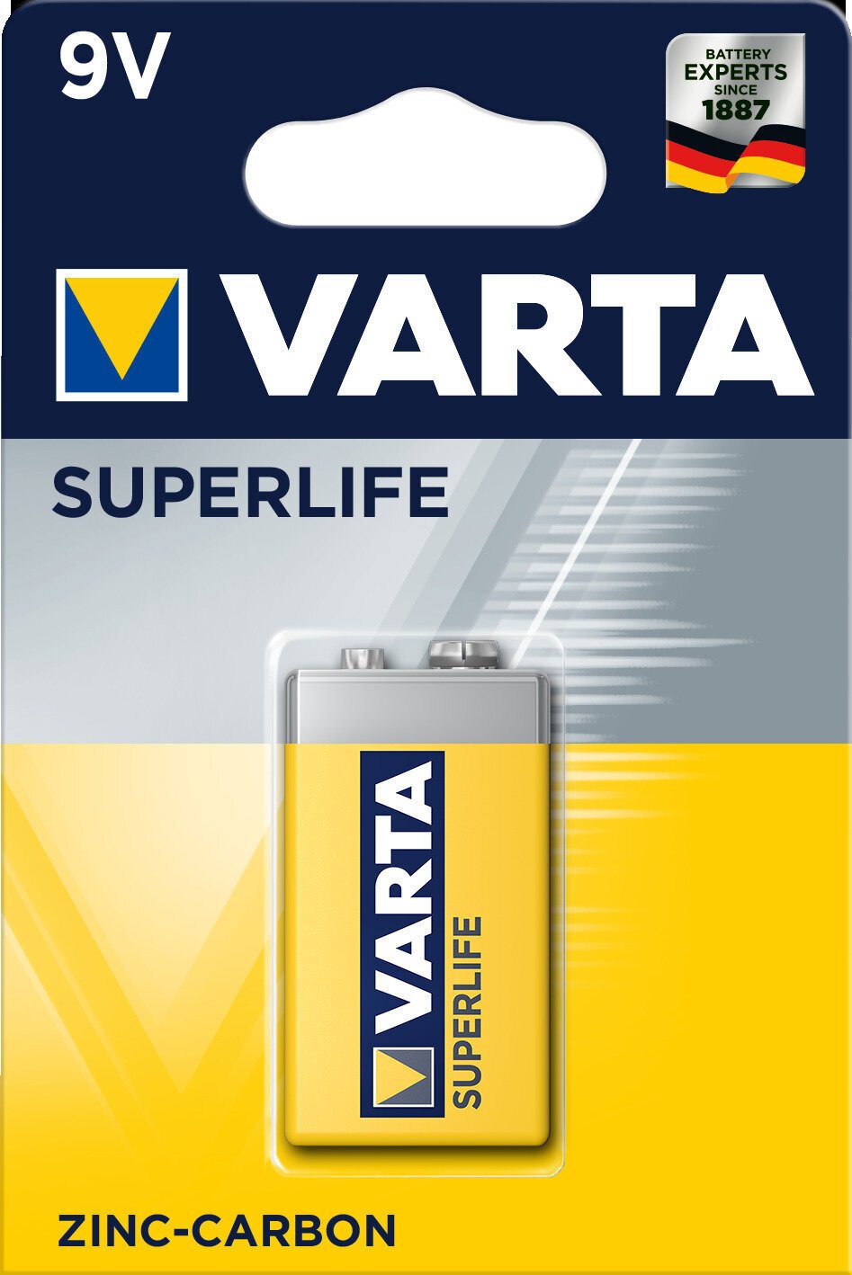9V-batterij Varta 9V-batterij 6F22 Superlife