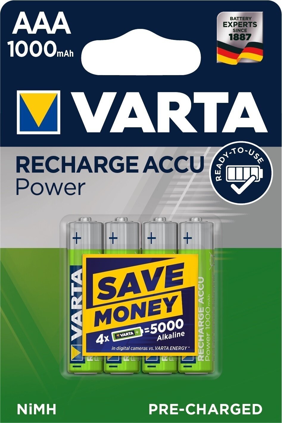 AAA Baterries Varta HR03 Recharge Accu Power 4