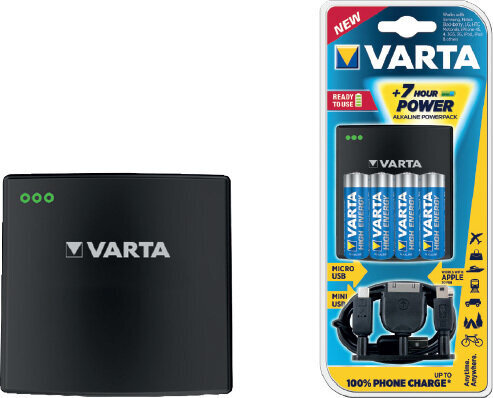 Power Bank Varta Alkaline Powerpack 3 Adaptors 4xAA Power Bank