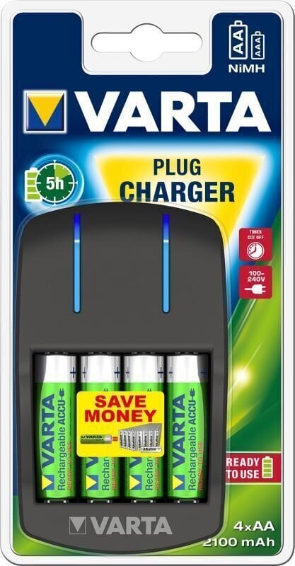 Chargeur de batterie Varta Plug Charger 4xAA 2100 mAh