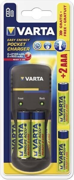 Caricabatterie Varta EE Pocket Char. 2xAA 2100mAh + 2xAAA 800mAh R2U