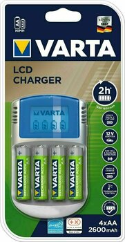 Akkumulátortöltő Varta PP LCD Charger 4xAA 2500 R2U& 12V + USB adapter - 1