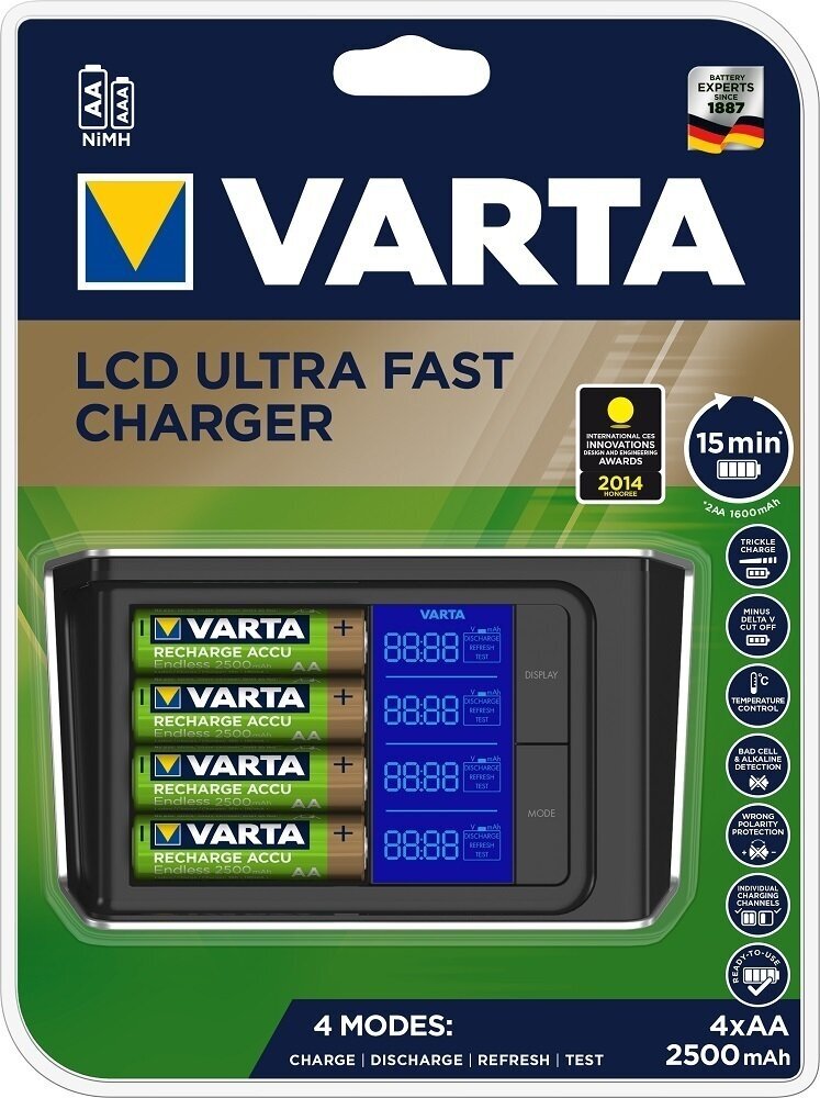 Batterijoplader Varta LCD Ultra Fast Charger