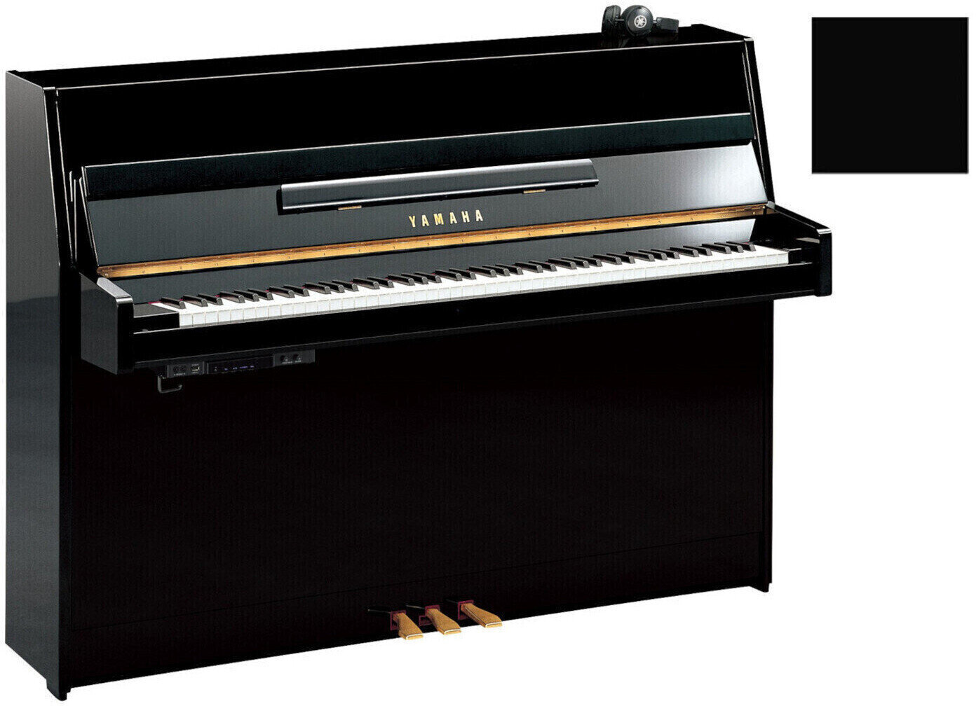 Akoestische piano, staande piano Yamaha B1 SC2 Silent Piano Polished Ebony with Chrome