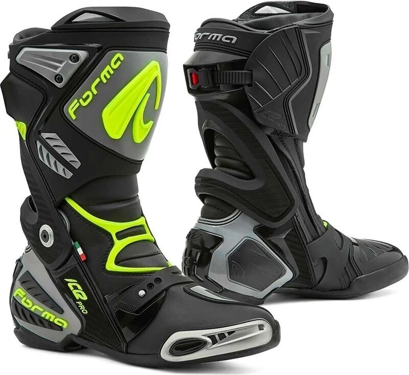 Motorcycle Boots Forma Boots Ice Pro Black/Grey/Yellow Fluo 38 Motorcycle Boots