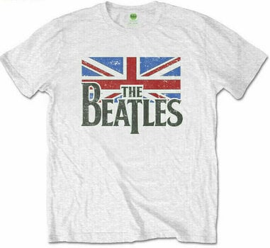 Maglietta The Beatles Maglietta Logo & Vintage Flag Maschile White 7 - 8 anni - 1
