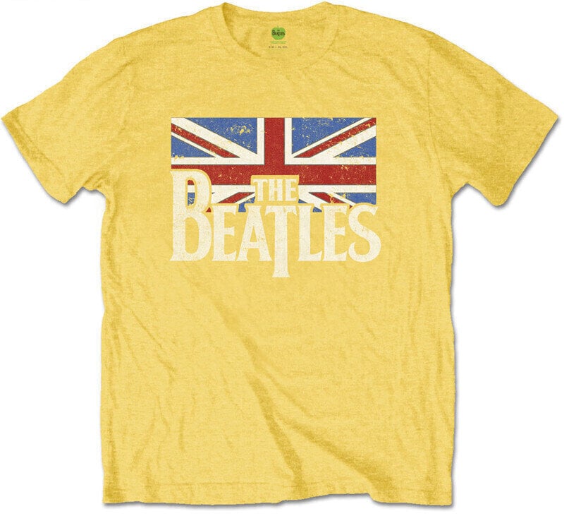 Skjorte The Beatles Skjorte Logo & Vintage Flag Yellow 9 - 10 Y