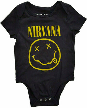 T-Shirt Nirvana T-Shirt Yellow Happy Face Kids Black 0-3 Months - 1