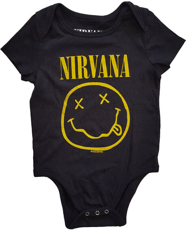 T-Shirt Nirvana T-Shirt Happy Face Black 6 - 9 Months