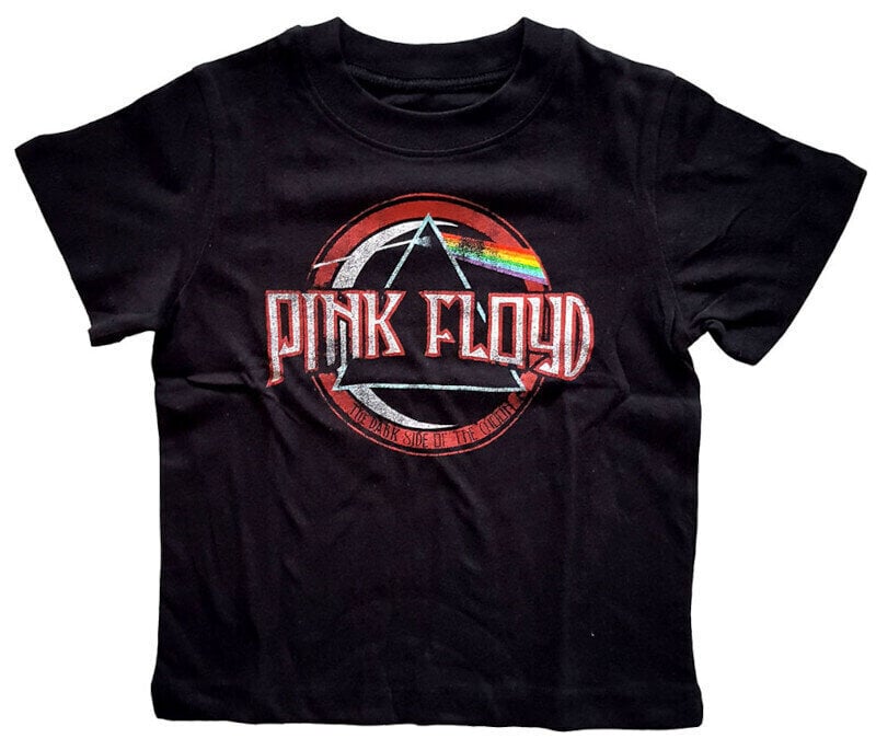 Camiseta de manga corta Pink Floyd Camiseta de manga corta Dark Side Of the Moon Seal Toddler Unisex Black 2 Years