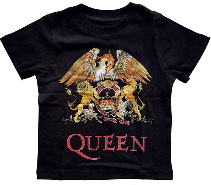 T-Shirt Queen T-Shirt Classic Crest Unisex Black 4 Years