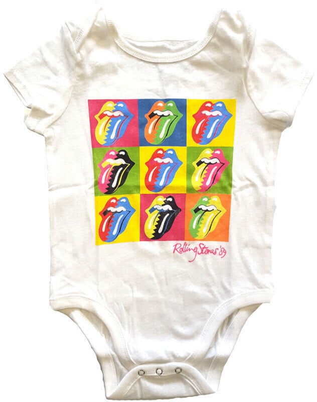 Maglietta The Rolling Stones Maglietta The Rolling Stones Two-Tone Tongues White 0-3 Months