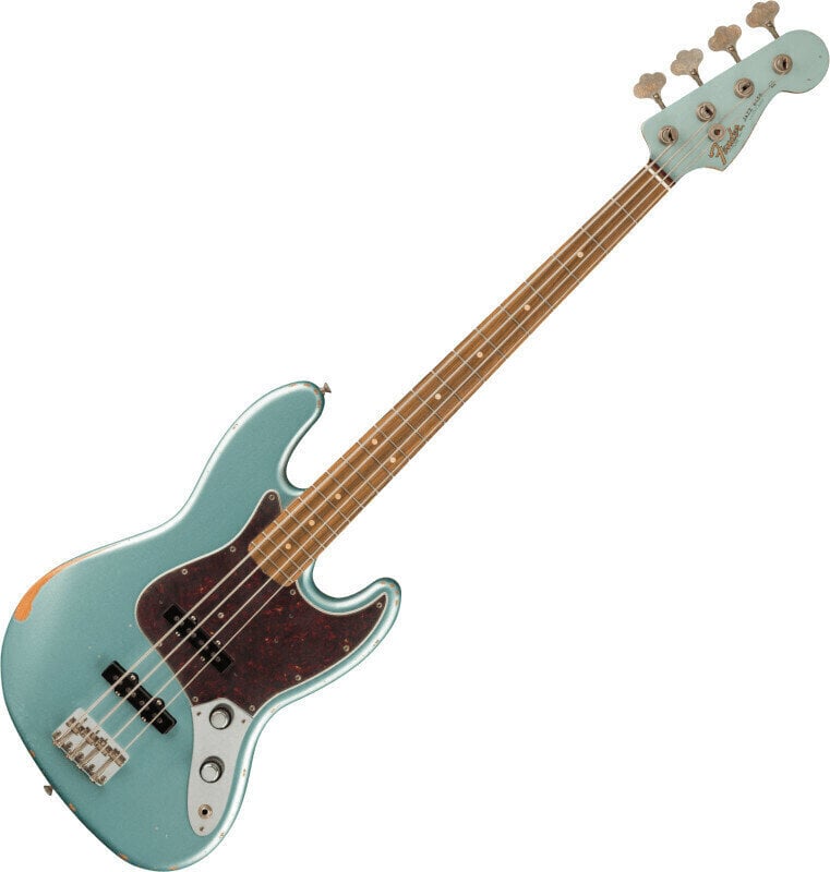 Baixo de 4 cordas Fender 60th Anniversary Road Worn Jazz Bass Firemist Silver Baixo de 4 cordas