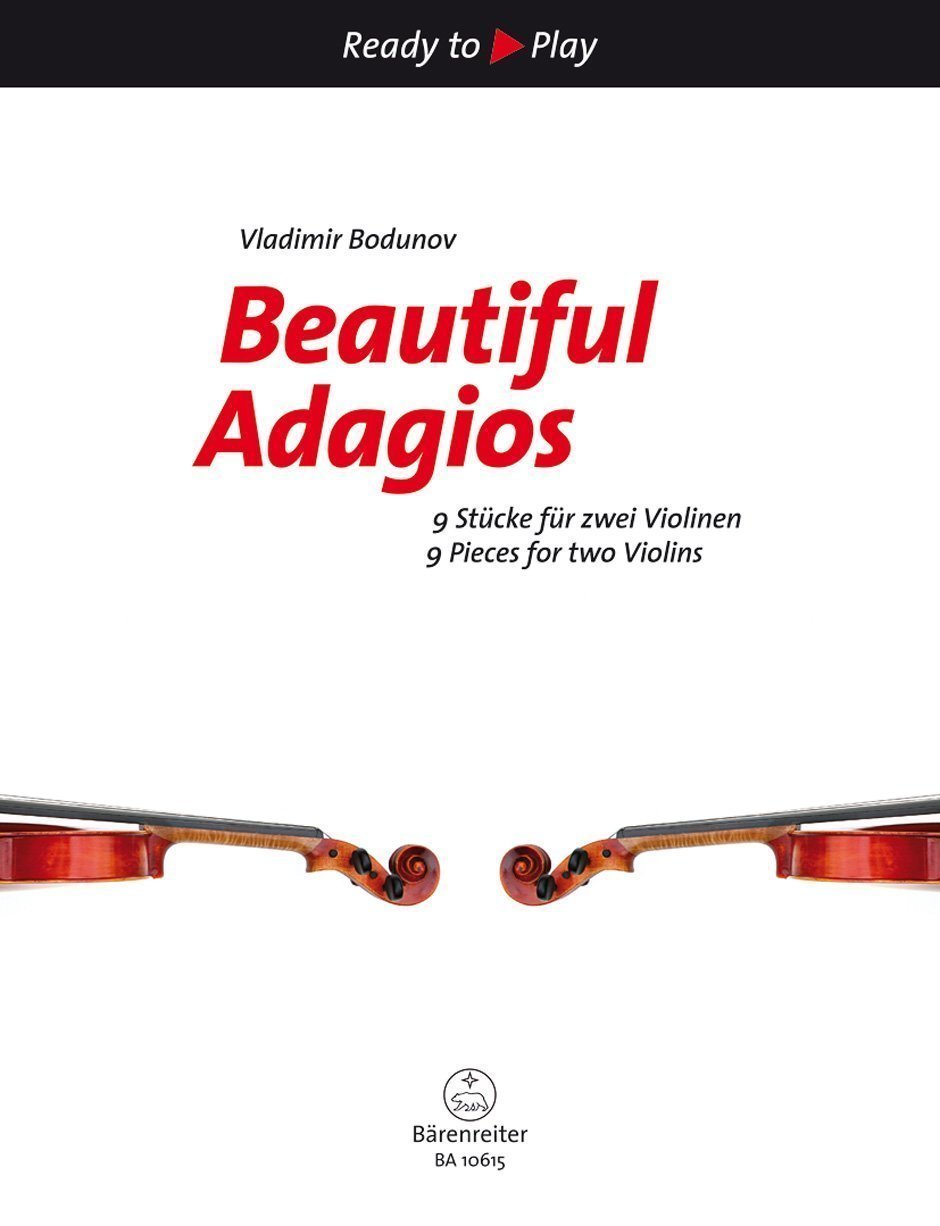 Notblad för stråkar Vladimir Bodunov Beatiful Adagios 9 Pieces for two Violins Musikbok