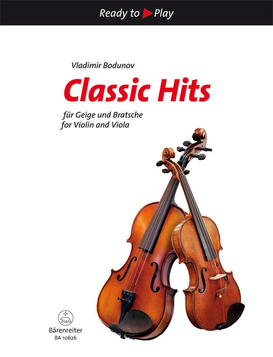 Partitura para cuerdas Vladimir Bodunov Classic Hits for Violin and Viola Music Book Partitura para cuerdas