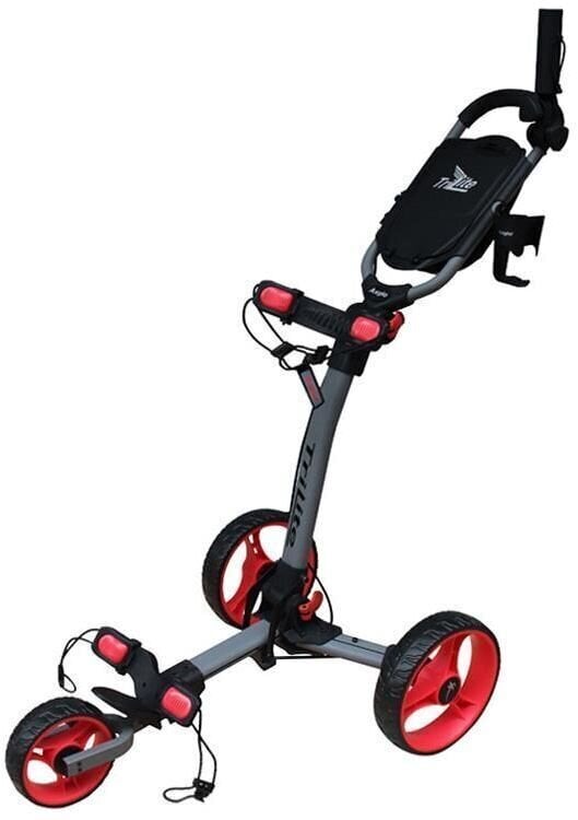 Manuální golfové vozíky Axglo TriLite Grey/Red Manuální golfové vozíky