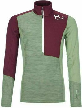 Majica s kapuljačom na otvorenom Ortovox Fleece Light Zip Neck W Green Forest Blend L Majica s kapuljačom na otvorenom - 1