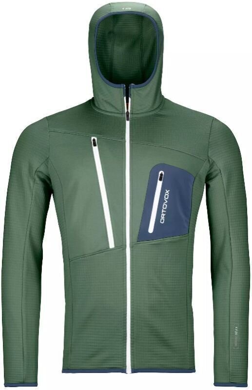 Felpa outdoor Ortovox Fleece Grid M Green Forest L Felpa outdoor