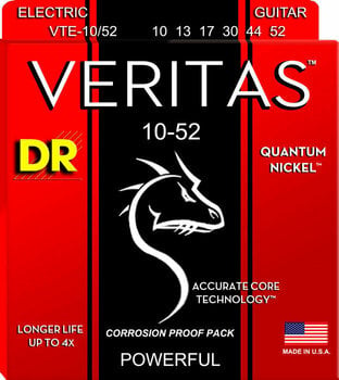 Cordas para guitarra elétrica Mi DR Strings VTE-10/52 Veritas - 1