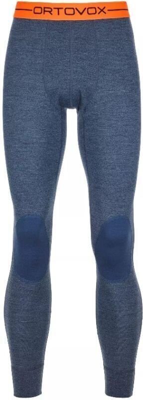 Sous-vêtements thermiques Ortovox 185 Rock'N'Wool Pants M Night Blue Blend M Sous-vêtements thermiques