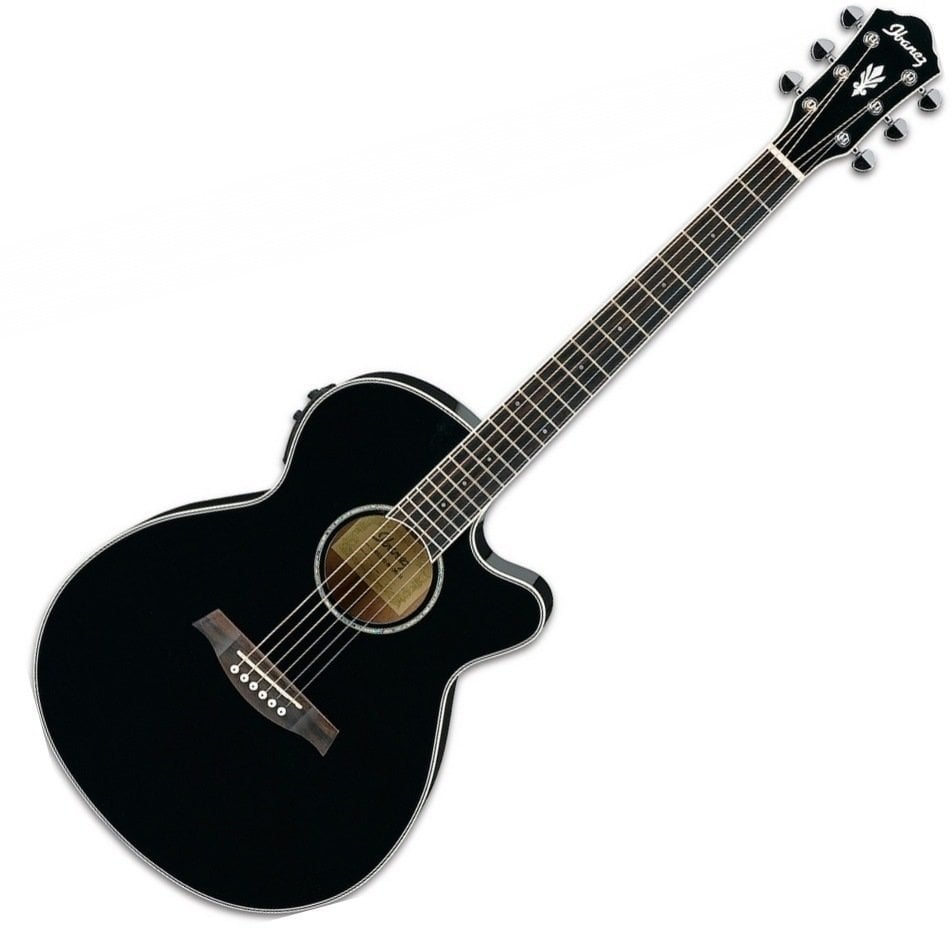 Jumbo elektro-akoestische gitaar Ibanez AEG 10 II Black