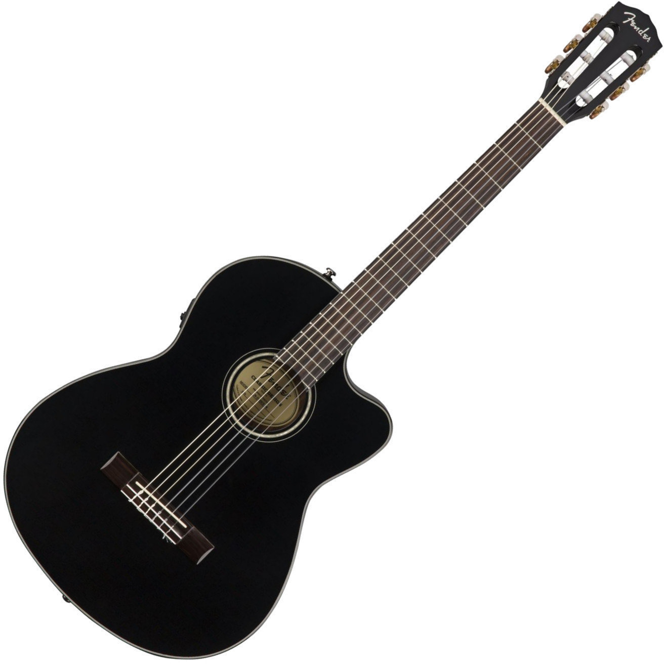 Elektro-klasszikus gitár Fender CN-140SCE Black with Case