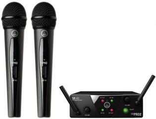 Conjunto sem fios AKG WMS40 Mini2 Vocal Dual Conjunto sem fios US45A: 660.7MHz + US45C: 662.3MHz (Tao bons como novos)