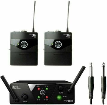 Wireless System for Guitar / Bass AKG WMS40 Mini2 Instrumental Dual US25A: 537.500MHz + US25C: 539.300MHz - 1