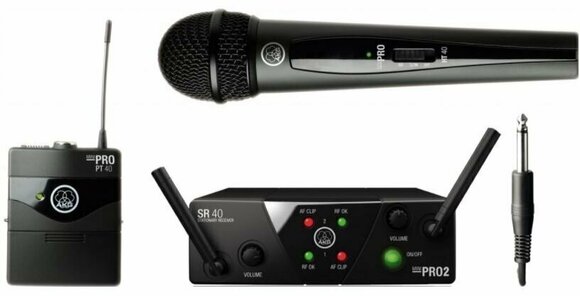 AKG Pro Audio WMS40MINI Vocal Set Band US25C Wireless Microphone System with SR40 Receiver and PT40 Mini Pocket Transmitter 