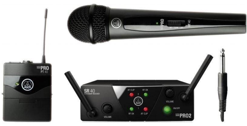 Wireless system-Combi AKG WMS40 Mini2 Vocal/Instrumental Dual US25B: 537.900MHz + US25D: 540.400MHz (Just unboxed)