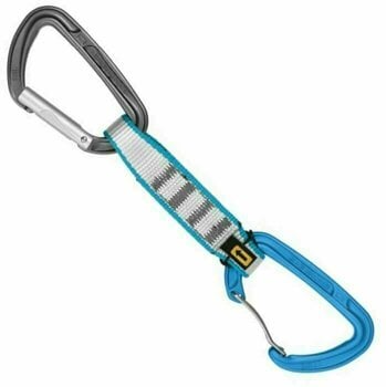 Moschettone da arrampicata Singing Rock Colt Quickdraw Grigio-Blu Solid Straight/Wire Bent Gate - 1