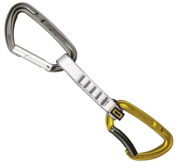Climbing Carabiner Singing Rock Colt 16 Quickdraw Grey-Yellow Solid Straight/Solid Bent Gate