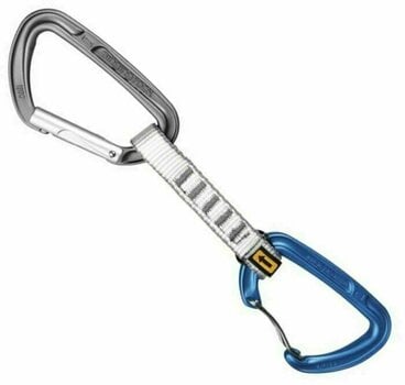 Moschettone da arrampicata Singing Rock Colt 16 Quickdraw Grigio-Blu Solid Straight/Wire Bent Gate - 1