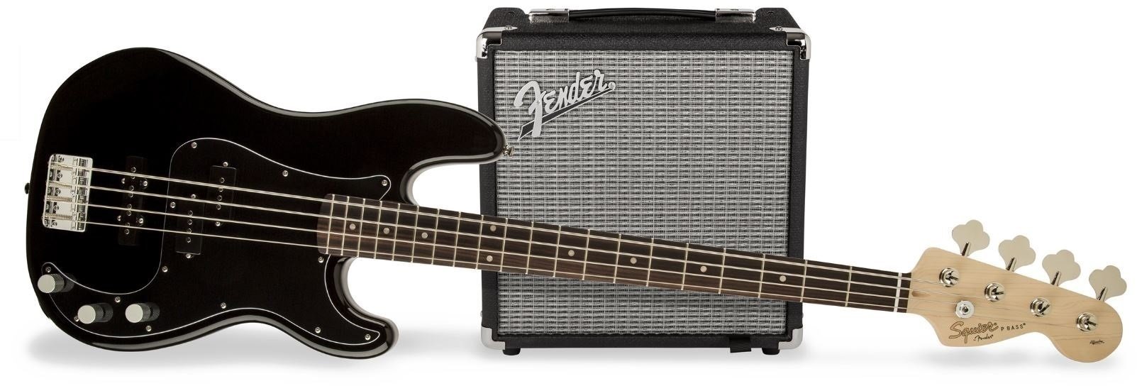 Bas electric Fender Squier PJ Bass Pack Black