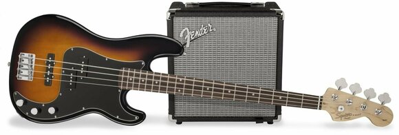 Basso Elettrico Fender Squier PJ Bass Pack Brown Sunburst - 1
