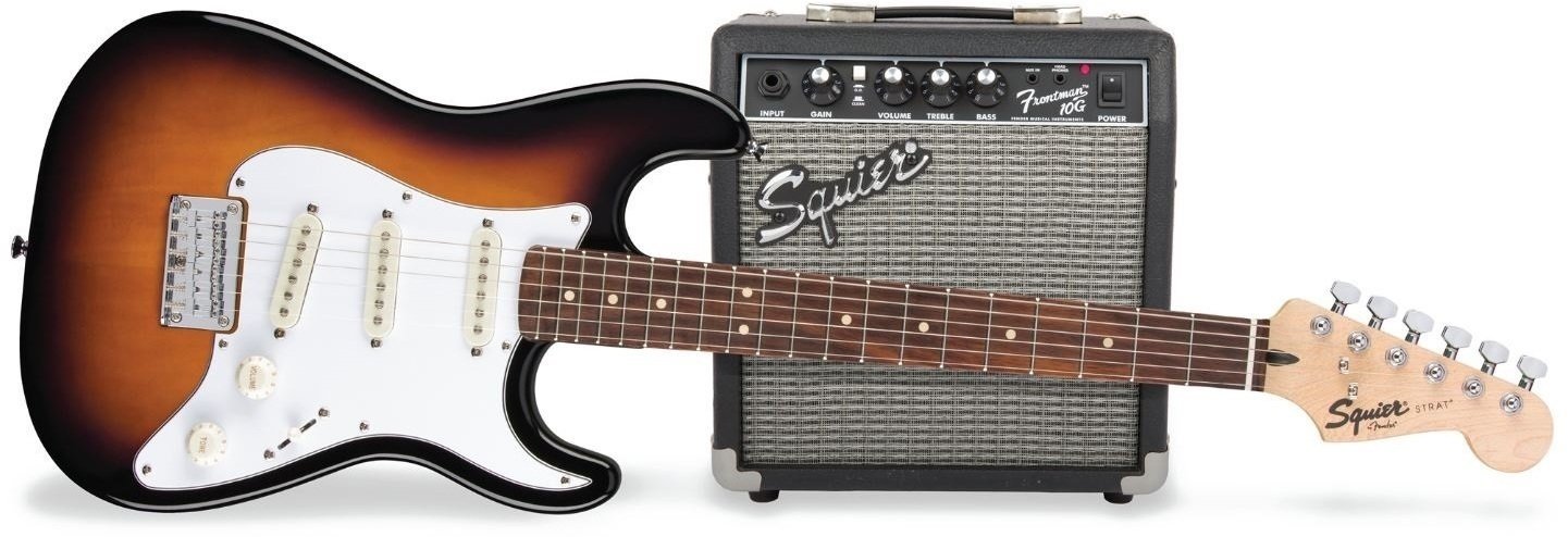 E-Gitarre Fender Squier Strat Pack SSS Brown Sunburst