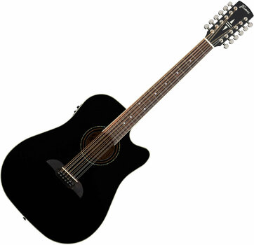 12-snarige elektrisch-akoestische gitaar Framus FD 14 S BK CE 12 Black High Polish - 1