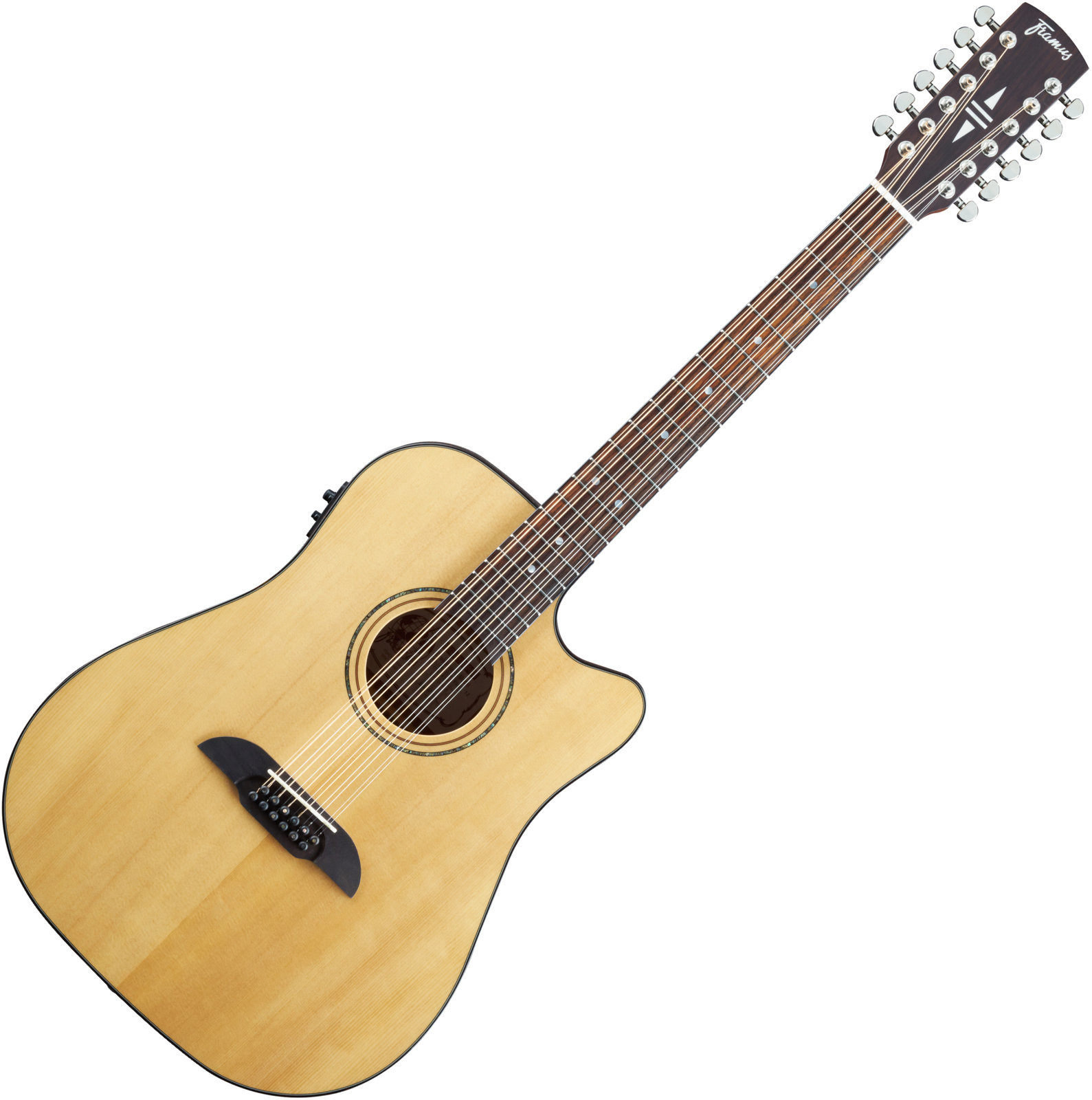 12-snarige elektrisch-akoestische gitaar Framus FD 14 SV CE2 Vintage Transparent Satin Natural Tinted